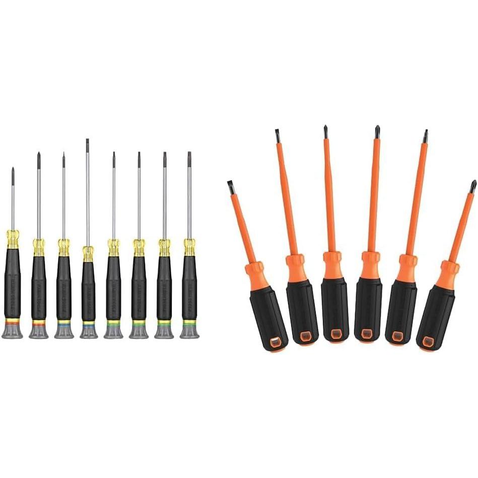 imageKlein Tools 85617 Mini Precision Screwdriver Set Slotted Phillips TORX CushionGrip Handles Ideal for Terminal Blocks ElectronicsScrewdriver Set  Screwdriver Set