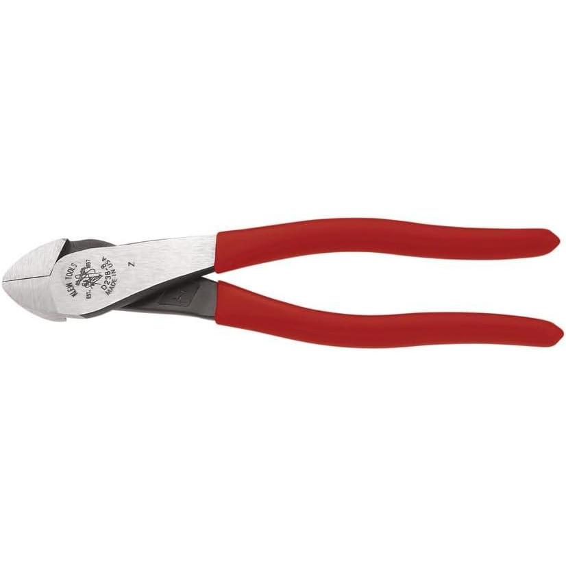 imageKlein Tools D2488 Pliers Made in USA Diagonal Cutting MultiPurpose Pliers with Angled Head HighLeverage Design and Short Jaw 8InchStandard