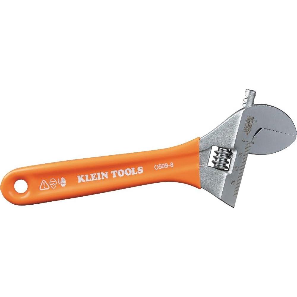 imageKlein Tools D5074 Adjustable Wrench Set Extra Capacity 6Inch 8Inch 10Inch 12Inch Forged Alloy Steel Metric and SAE 4Piece8Inch