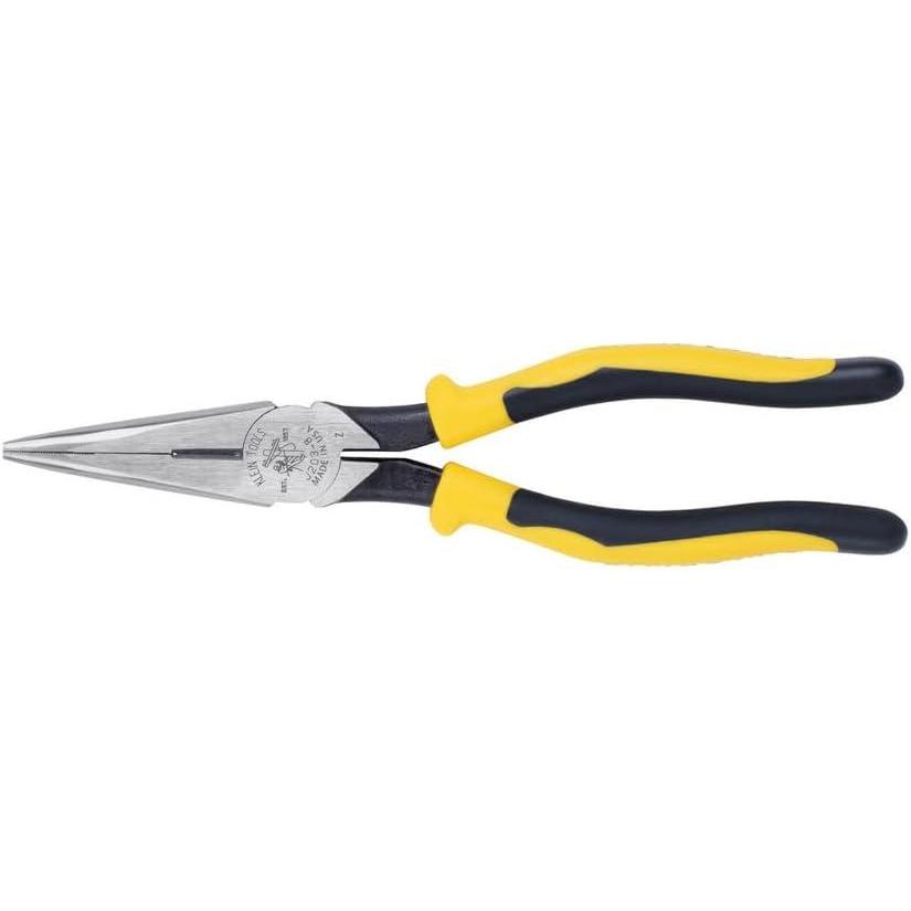 imageKlein Tools J2038 8Inch Needle Nose Pliers Heavy Duty Cutting Extended Handles High Leverage Induction Hardened with HotRiveted JointSide Cutters