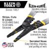 imageKlein Tools 1025 Long Nose MultiPurpose Wire Stripper Tool Made in USA Professional Electrician Tools Crimping Tool Cable Stripper for 1020 AWG Solid 1222 AWG Stranded WireGrayYellow