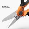 imageKlein Tools 2100FO Stainless Electrician Scissors with Serrated Blade and Cable Stripper Compact Shears for Wire and Cable Cutting 6InchLong Reach  7Inch