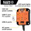 imageKlein Tools 29601 Magnetic Power Strip with Surge Protector Extension Cord 4 Outlets 3 USB Ports 5Foot Cord Power Supply Box with Light PowerBox 1 Heavy DutyPowerBox
