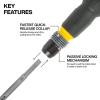 imageKlein Tools 32960A Fastbit TruGrip Screwdriver BallStyle Handle with QuickRelease Collar 2 Phillips and 6 mm Slotted DoubleEnded Bit 14Inch Bit Compatible