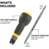 imageKlein Tools 32960A Fastbit TruGrip Screwdriver BallStyle Handle with QuickRelease Collar 2 Phillips and 6 mm Slotted DoubleEnded Bit 14Inch Bit Compatible