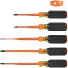 imageKlein Tools 33736INS Insulated Screwdriver Set Made in USA 1000V SlimTip Driver with Phillips Cabinet and Square Bits and a Magnetizer 6PieceOne Size