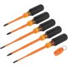 imageKlein Tools 33736INS Insulated Screwdriver Set Made in USA 1000V SlimTip Driver with Phillips Cabinet and Square Bits and a Magnetizer 6PieceOne Size