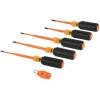 imageKlein Tools 33736INS Insulated Screwdriver Set Made in USA 1000V SlimTip Driver with Phillips Cabinet and Square Bits and a Magnetizer 6PieceOne Size