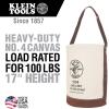 imageKlein Tools 5104CLR17 Canvas Bucket with ZipClose Top and Leather Bottom 14Inch Diameter 150Pound Load Rated Utility Bucket Natural17Inch