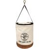 imageKlein Tools 5104CLR17 Canvas Bucket with ZipClose Top and Leather Bottom 14Inch Diameter 150Pound Load Rated Utility Bucket Natural17Inch