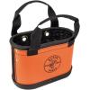 imageKlein Tools 5144BHB14OS HardBody Bucket Aerial Oval Tool Bucket with Drain Holes 29 PocketsOrangeBlack