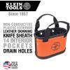 imageKlein Tools 5144BHB14OS HardBody Bucket Aerial Oval Tool Bucket with Drain Holes 29 PocketsOrangeBlack
