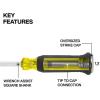 imageKlein Tools 6007DD 516Inch Keystone Demolition Driver 7Inch Blade Steel TiptoCap Construction CushionGrip Handle Oversized Strike Cap Square Shank with Wrench Assist14 Demolition Driver
