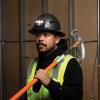 imageKlein Tools 60346 Hard Hat NonVented Full Brim Class E Premium KARBN Pattern Rechargeable Lamp Padded SweatWicking Sweatband Top PadHard Hat wRechargeable Light
