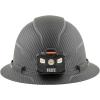 imageKlein Tools 60346 Hard Hat NonVented Full Brim Class E Premium KARBN Pattern Rechargeable Lamp Padded SweatWicking Sweatband Top PadHard Hat wRechargeable Light