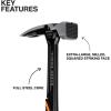 imageKlein Tools 83226 Linemans 26Ounce Claw Milled Hammer Fiberglass Handle Heavy Duty for Utility Poles Milled Face High Visibility Orange22 oz