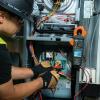 imageKlein Tools CL445 HVAC Clamp Meter AutoRanging TRMS NCVT Measures Voltage Current Temperature Micro Amps InRush and More1 12Inch Jaw