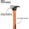 imageKlein Tools H80920S Smooth Face Framing Hammer with Straight Claw 20Ounce Forged Steel Magnetic Nail Puller and ExtraLarge Squared Strike Face18 oz