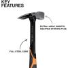 imageKlein Tools H80920S Smooth Face Framing Hammer with Straight Claw 20Ounce Forged Steel Magnetic Nail Puller and ExtraLarge Squared Strike Face20 oz