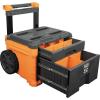 imageKlein Tools 54802MB MODbox Rolling Tool Box Heavy Duty Portable Tool Organizer with Side Mounting 10Inch Rubber Wheels Removable Handle Deep Stackable SetTwo Drawer Rolling Toolbox