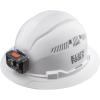 imageKlein Tools 60407 Hard Hat Light Vented Full Brim Style Padded SelfWicking OdorResistant Sweatband WhiteHard Hat wRechargeable Light