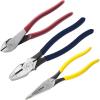 imageKlein Tools 80020 Plier Set Made in USA Linemans Pliers Diagonal Cutters and Needle Nose Pliers Induction Hardened Knives 3Piece8Inch Kit