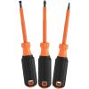 imageKlein Tools 85076INS Insulated Screwdriver Set Made in USA features 1000V Electricial Screwdrivers 3 Phillips and 2 Slotted and Square Tips 6Piece3Piece Set