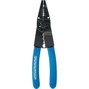 imageKlein Tools 1010 Multi Tool Long Nose Wire Cutter Made in USA Wire Crimper Stripper and Bolt Cutter MultiPurpose Electrician Tool 8Inch Long