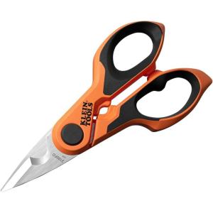 imageKlein Tools 2100FO Stainless Electrician Scissors with Serrated Blade and Cable Stripper Compact Shears for Wire and Cable Cutting 6InchCompact  6Inch