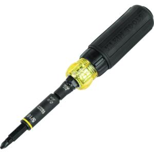 imageKlein Tools 32500HD KNECT MultiBit Screwdriver  Nut Driver Impact Rated 11in1 Tool with Phillips Slotted Square and Torx TipsRatcheting Handle
