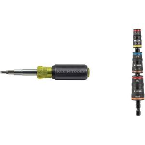imageKlein Tools 32527 MultiBit Screwdriver  Nut Driver 11in1 with Phillips Slotted Square and Schrader Bits and Nut DriversKit  DRIVEBIT 32933