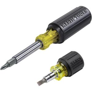 imageKlein Tools 32561 MultiBit Screwdriver  Nut Driver 6in1 Stubby Screwdriver with 2 Phillips 2 Slotted 2 Nut DriversScrewdriver Kit