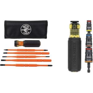 imageKlein Tools 32584INSR Precision 8in1 Screwdriver Set with Case 1000V Rated Insulated Set with Phillips Slotted and Tamperproof TORX Bits8in1