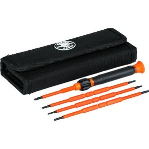 imageKlein Tools 32584INSR Precision 8in1 Screwdriver Set with Case 1000V Rated Insulated Set with Phillips Slotted and Tamperproof TORX Bits8in1 Precision