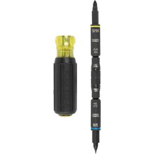 imageKlein Tools 32613 MultiBit Screwdriver Precision HVAC 3in1 Pocket Screwdriver with Phillips Slotted and Schrader Bits11in1 Impact