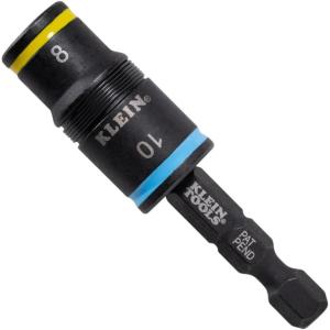 imageKlein Tools 32933M 6in1 Metric Impact Socket Set 3 Flip Sockets with 7 8 10 12 13 and 14 mm Nut Driver Sizes Impact Rated 5Inch Shaft2in1