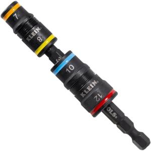 imageKlein Tools 32933M 6in1 Metric Impact Socket Set 3 Flip Sockets with 7 8 10 12 13 and 14 mm Nut Driver Sizes Impact Rated 5Inch Shaft4in1