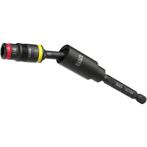 imageKlein Tools 32982 Impact Flip Socket Set with Swivel Adapter 3Piece 25Degree Swivel Head 14 and 516Inch Flip Socket ImpactRated