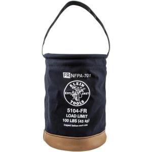 imageKlein Tools 5104CLRFR Canvas Bucket FlameResistant Top Closing Tool Bucket with DoubleReinforced Bottom 100Pound Load RatedOne Size