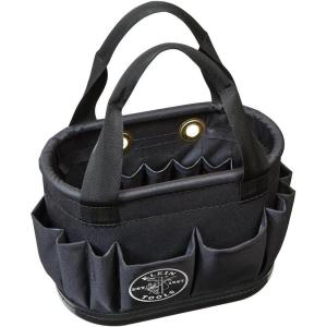 imageKlein Tools 5144BHB14OS HardBody Bucket Aerial Oval Tool Bucket with Drain Holes 29 PocketsBlack