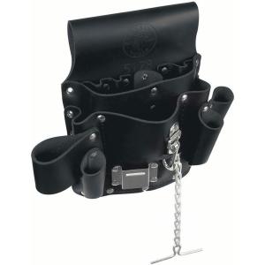 imageKlein Tools 5178 Pocket Tool Pouch Leather Tunnel Loop Belt Connection BlackOne Size