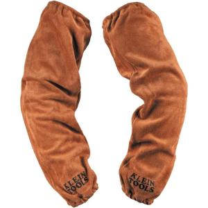 imageKlein Tools 60834 FR Leather Welding Sleeves 21Inch Elastic Cuff Brown 1Pair