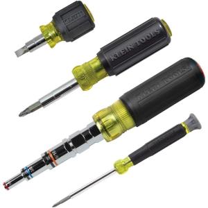 imageKlein Tools 80019 Tool Set MultiBit Screwdriver and Nut Driver Tool Kit 30 Different Industrial Strength Bits and Sizes 4Piece4Piece Driver Kit