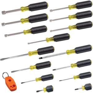 imageKlein Tools 85148 Screwdriver Set with Magnetizer  Demagnetizer for Magnetic Tips Flathead and Phillips Home Improvement 9Piece16Piece Screwdriver Set
