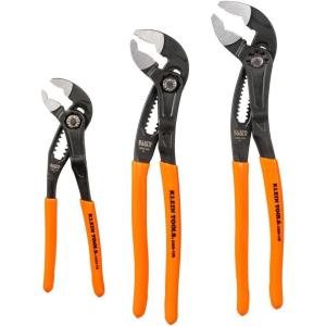 imageKlein Tools D5052BKIT 2Piece QuickAdjust Klaw Pump Pliers Set 7Inch and 10Inch Compact Design with VJaw and Hardened Teeth for Maximum Torque3Piece Set