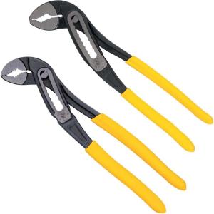 imageKlein Tools D5053KIT 3Piece Classic Klaw Pump Pliers Set 7Inch 10Inch and 12Inch Pump Pliers Compact Design with VJaw and Hardened Teeth for Maximum Torque2Piece Set