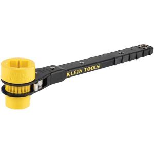 imageKlein Tools KT151T Linemans Ratcheting Wrench with BoltThrough Design 34Inch 1316Inch 1Inch x 118Inch Combination Square Socket