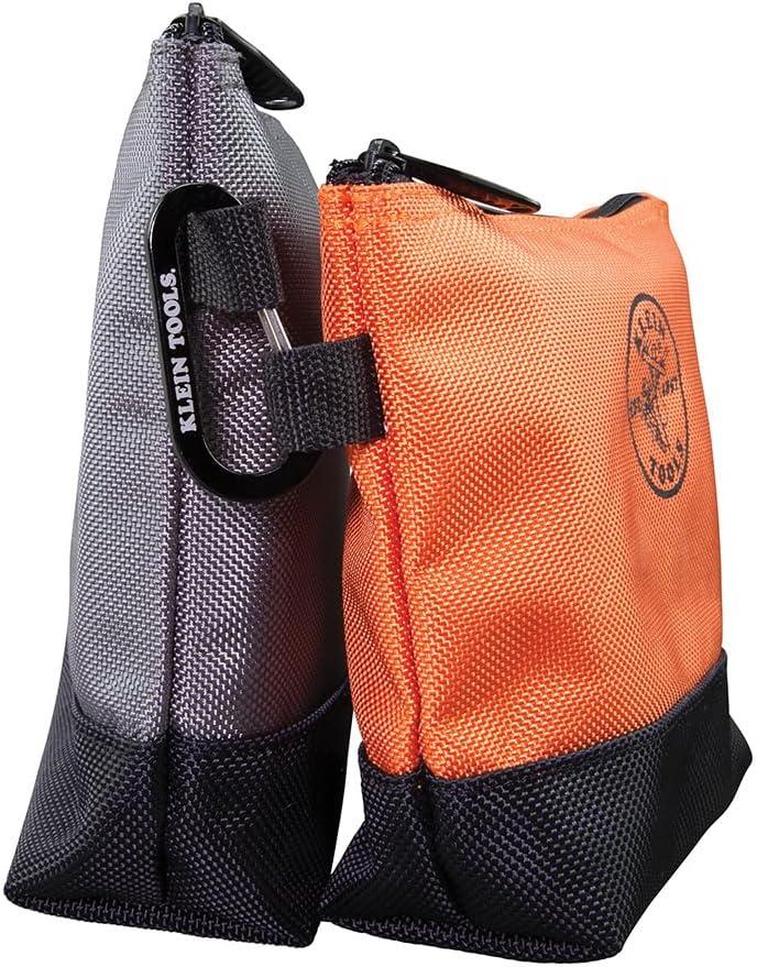 imageKlein Tools 80056 Tool Bag Storage Kit 1680d StandUp and Canvas Zipper Pouches Assorted Colors 6Piece6Piece