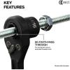 imageKLEIN TOOLS 65408ADP KNECT M Pass Through Ratchet and 38Inch Socket Adapter Set 90Tooth Wrench for Extended Threaded Rods Compact and Comfortable Grip Traditional Socket CompatibilityM 38Inch