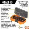 imageKlein Tools 32315HD 15in1 MultiBit Ratcheting Screwdriver ImpactRated 7 DoubleEnded ProFlex Torsion Zone Tips 14Inch Nut Driver 8PieceMODBox Socket  Driver Set